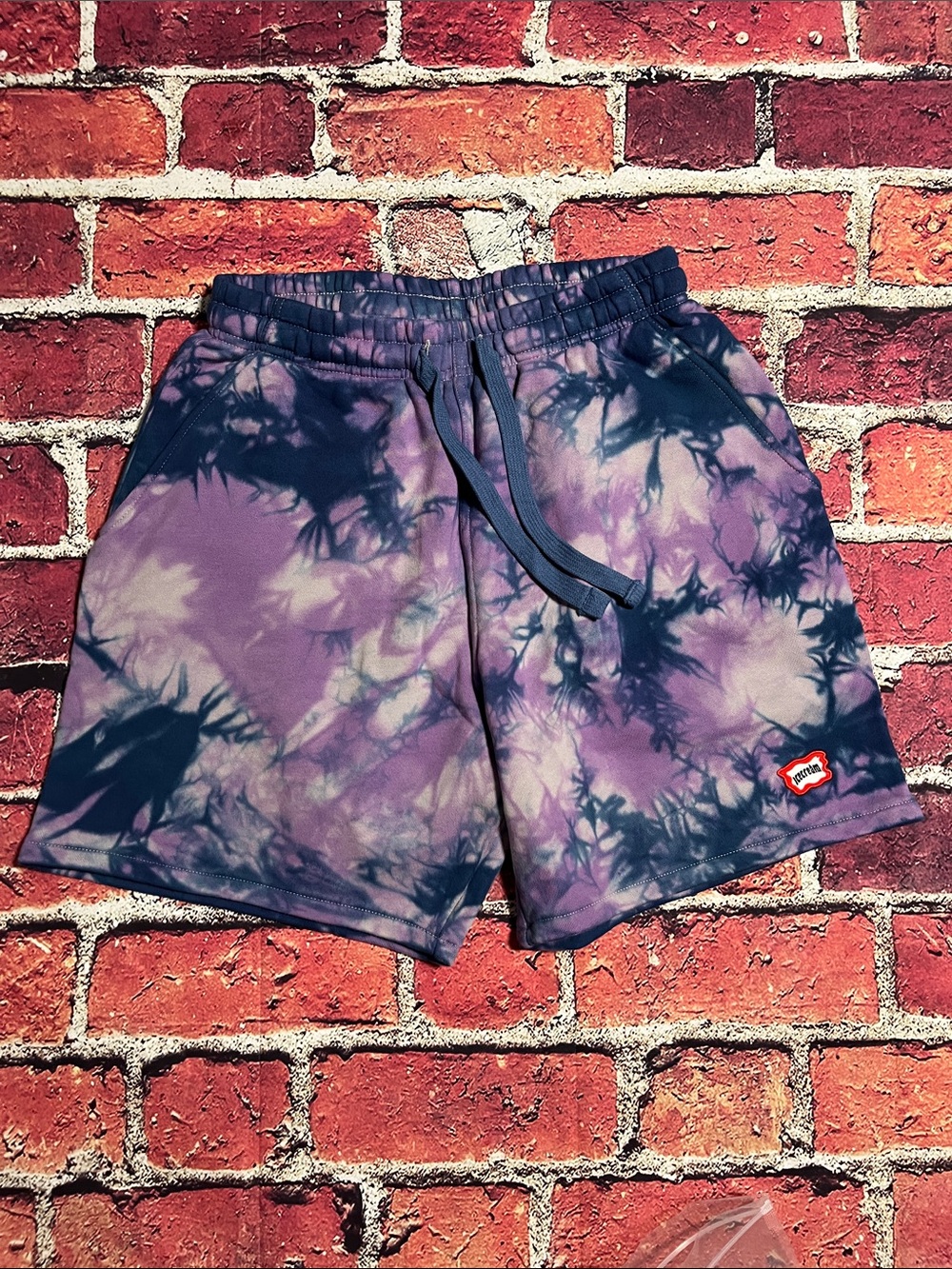 Icecream Navy and Purple Tie-Dye Athletic Shorts
